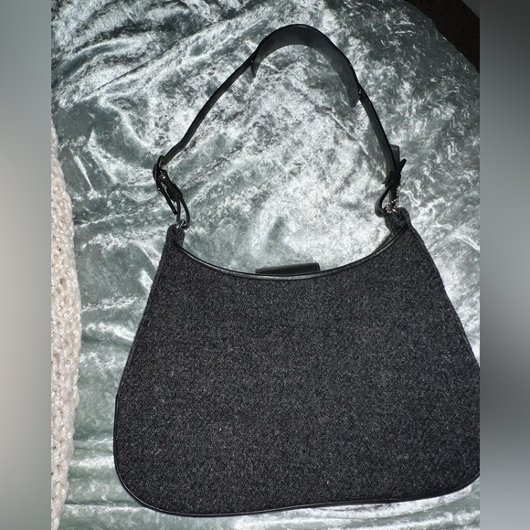 COACH Vintage Black Legacy West Leather And Wool Handbag Hobo Tote Shoulder Bag - Picture 7 of 8